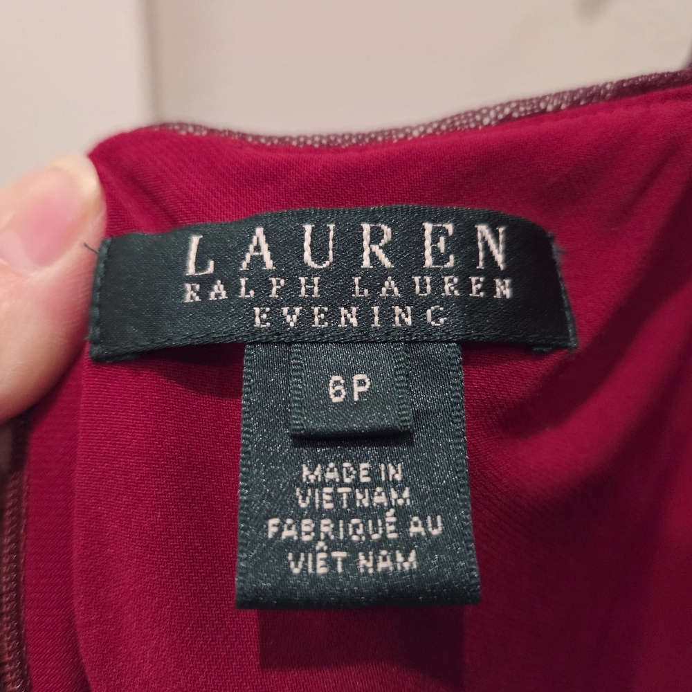 Ralph Lauren Deep Red Sequin Dress 6P - Picture 4 of 8